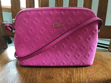 CLUCI Crossbody Bag Small Vegan Leather Purse Pink Embossed Adjustable Strap