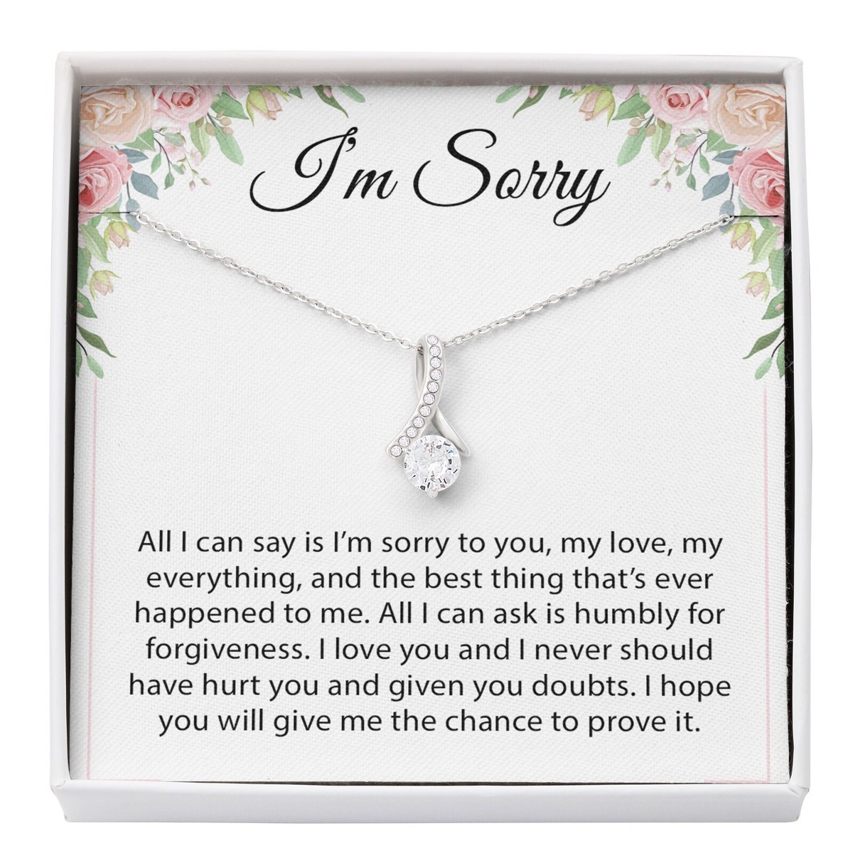 I'm Sorry Gift For Wife Necklace, Sorry Gift for Girlfriend