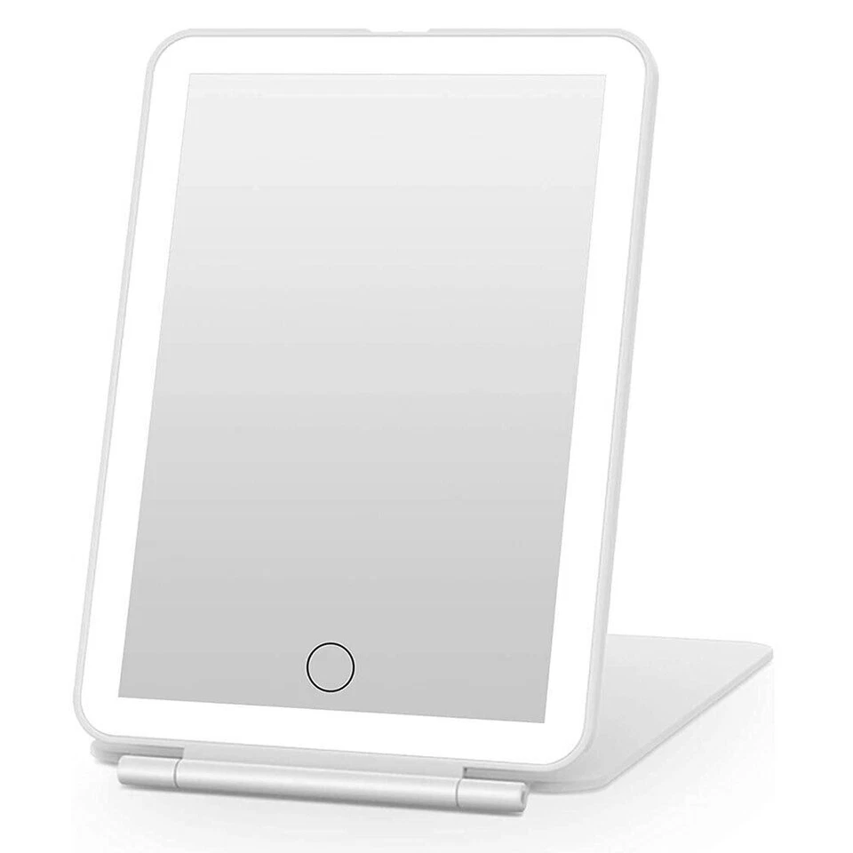 LED Travel Makeup Mirror 3 Color Light Rechargeable Dimmable Touch Beauty Mirror