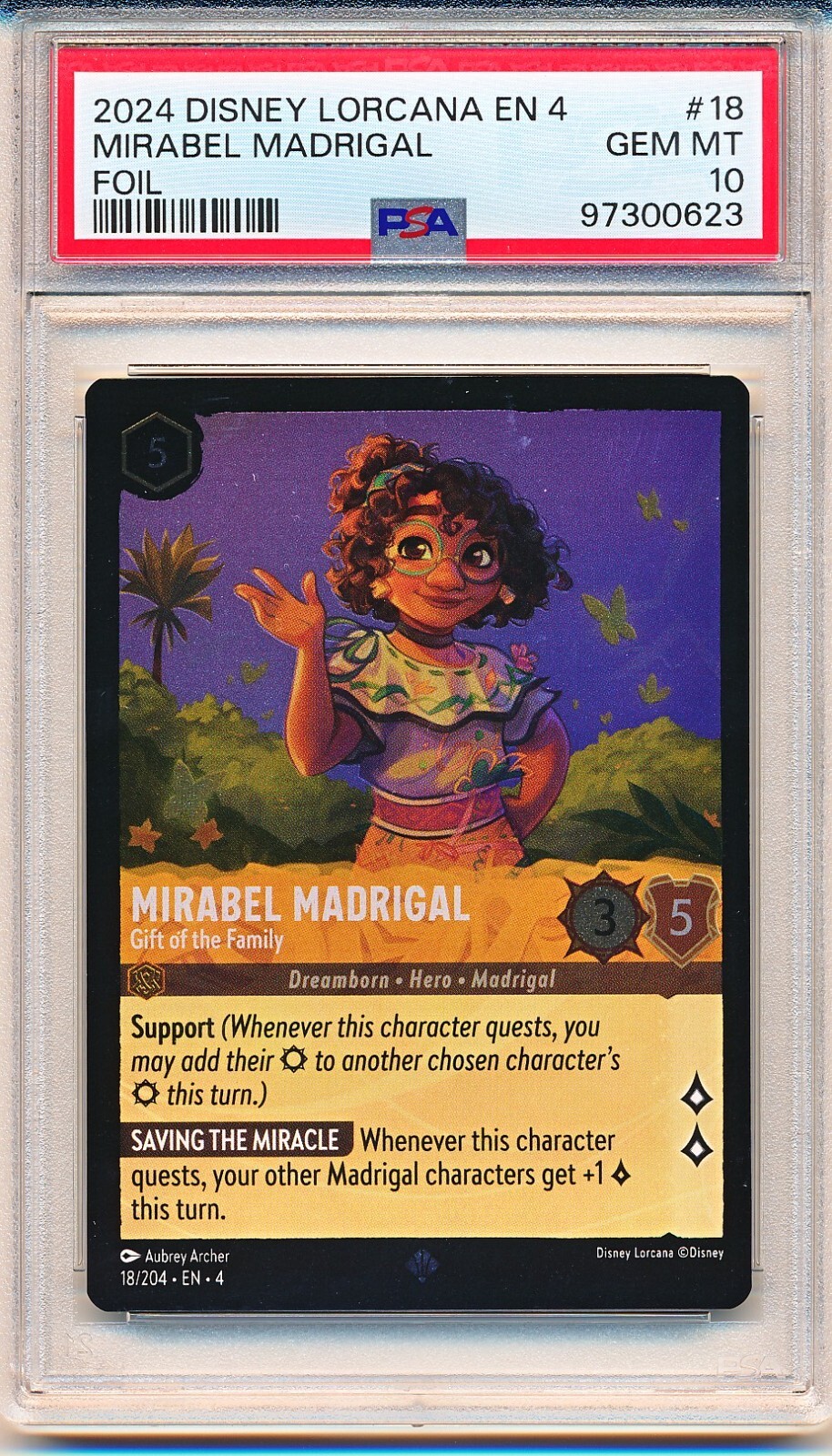 2024 DISNEY LORCANA URSULA'S RETURN EN4 MIRABEL MADRIGAL FOIL #18 PSA 10 GEM MT