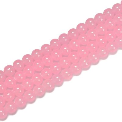 Light Pink Crystal Glass Smooth Round Beads Size 6mm 8mm 10mm 15.5'' Strand