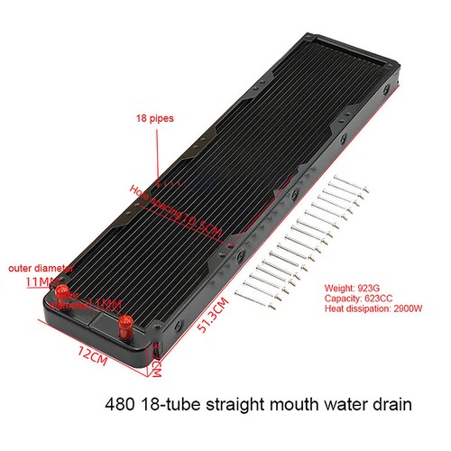 PC Water Cooling Radiator Aluminum For CPU GPU RAM Heatsink Exchanger Fan Cooler - Photo 26/36