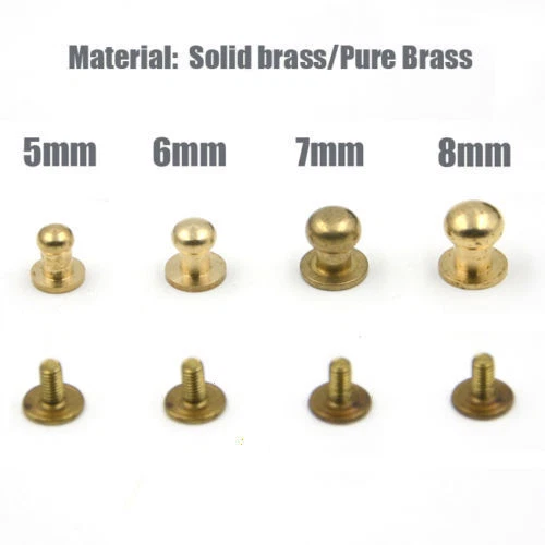 5-500pcs Stud Screw Round Head  Brass Nail Rivet Chicago Button DIY Leather - Image 3 of 4
