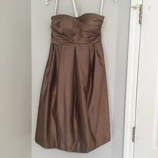 Bill Levkoff Style 370 Latte Strapless Bridesmaid Prom Dress Pockets Size 4