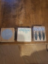 lot of 3 flower rubber stamps - Inkadinkado, 1 Hero Arts 2