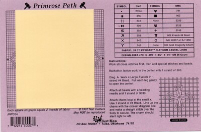 JUST NAN ''PRIMROSE PATH'' KREUZSTICHKARTE - JNPC04 (1997)