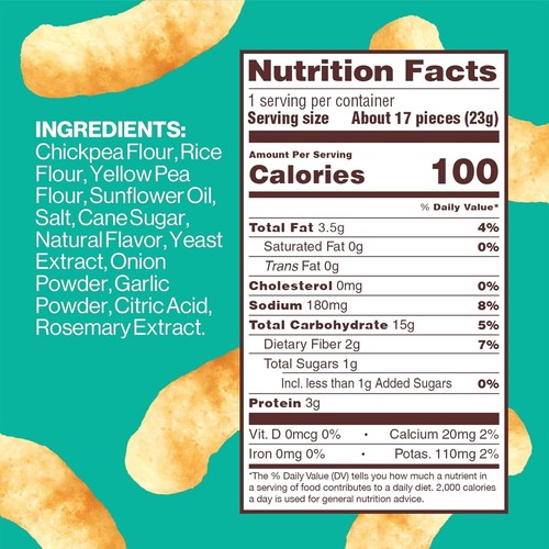 Hippeas Chickpea Puffs, Vegan White Cheddar, 0.8 Ounce (Pack of 18), 3g Protein - Picture 8 of 8