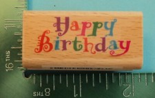 Stamp Craft HAPPY BIRTHDAY Saying Rubber Stamp 2