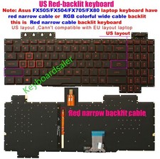 New US Red Backlit Keyboard For Asus FX705 FX504 FX504G FX505 FX505D FX80 FX86