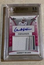 Garrett Wilson ROOKIE 2019 Leaf */12 Ohio St Auto Jets Pink GEM MINT BGS 9.5