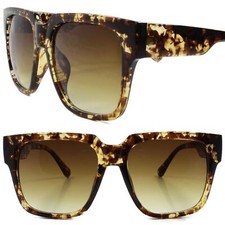 Oversized Classic Vintage Hip Hop Rapper Style Sun Glasses Thick Tortoise Frame