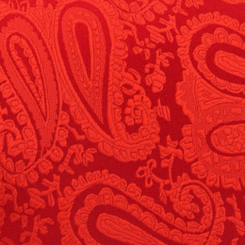 Herren Krawatte Taschentücher Set gewebt Blumenmuster Paisley rot klassisch dünn von DQT - Bild 2 von 4