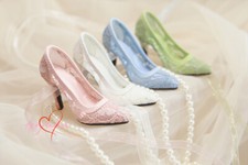 1/3SDGR/13/16 BJD Shoes High Heels Stilettos Hollow Out Lace Ribbons 4 Colors