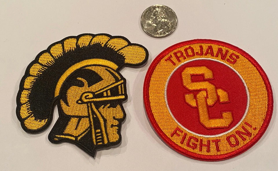 2-USC Southern Cal Trojans Estilo Vintage Bordado Hierro En Parches ¡Hermoso! Foto 3 de 3