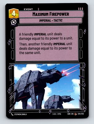 Imperial Tactic Maximum Firepower Event Card With Aggression