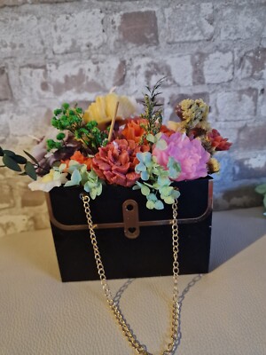 Selbstgemachte Handarbeit Blumenkasten Kerze Sojawachs Sommerstrauß, Geschenk, Mitbringsel