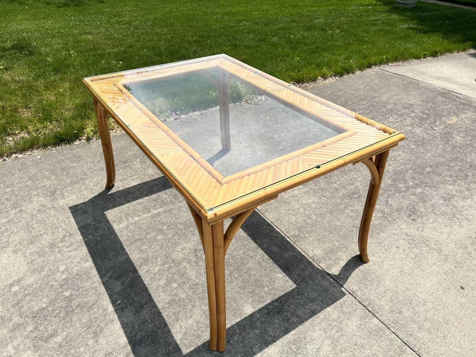 Bamboo Glass Table eBay