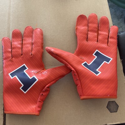 Nike Fighting Illini Team Issued Vapor Football Jet Gloves