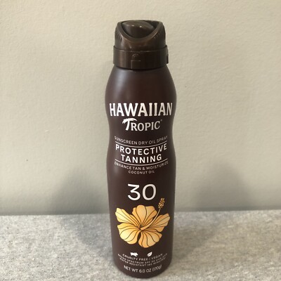 Hawaiian Tropic Protective Tanning Dry Oil Spray Enhancer Coconut SPF30 6 Oz NEW