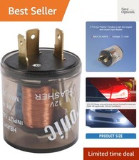 12V 3 Pin Electronic LED Flasher Relay Round Heavy Duty Electronic Turn Signa...