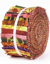 40Pcs Batik Print Cotton Precut Fabrics for Quilting Craft Strips 2.5x42inche...