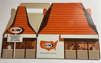 1970 s A&W Root Beer Takeout Box Shaped Like The Restaurant Vintage