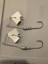 2 Ed Cowan buzzbait, 3/8oz, 5/0 Mustad hook, white #2 blade