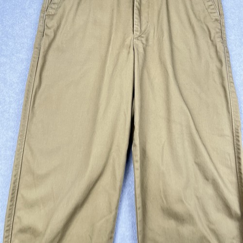 Uniqlo U Men’s Wide Chino Pants Brown Cotton Blend Trousers 30x29 Straight Fit - Picture 3 of 14