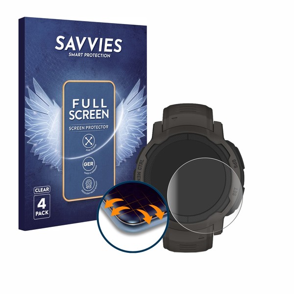 4X Full-Screen Schutz Folie FüR Garmin Instinct 2 / 2 Solar 3D Edge Display-image