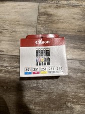 Canon 250 251 Ink Cartridge PGI250 CLI251 Set of 5 NEW OEM Genuine Setup No Box