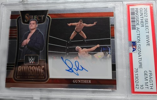 2022 Panini Select WWE Ringside Action Signatures Gunther .Psa 10! Pop 4