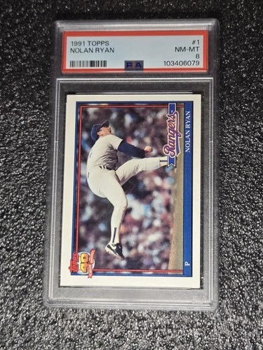 1991 Topps #1 NOLAN RYAN Texas Rangers PSA 8 - HOF NICE CARDS!!!