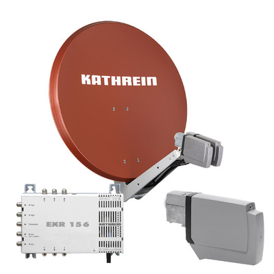 Kathrein CAS 80 Sat-Antenne Rotbraun (ro) multifeedfähig - 6 Teilnehmer