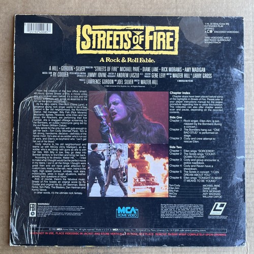 Streets of Fire Laserdisc Michael Pare Diane Lane Rick Moranis - Imagen 2 de 2