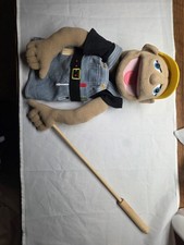 Melissa and Doug HAND PUPPET Construction Worker/cheerleader with sticks