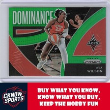 2022 Panini Prizm WNBA #14 A'ja Wilson Dominance Prizms Green Las Vegas Aces