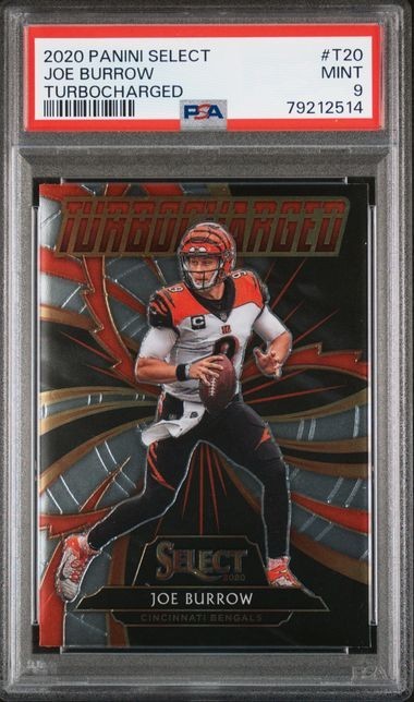 2020 Panini Select Joe Burrow Turbo Charged Rookie #T20 PSA 9 Mint
