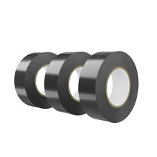 0.75 x 66 Ft Black Electrical Tape 3 Pack High Temp 600V UV Flame Retardant
