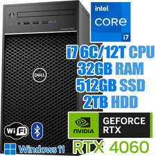 Dell Precision 3630 Windows 11 PC?RTX 4060?i7-8700?32GB RAM?512GB SSD?2TB HDD