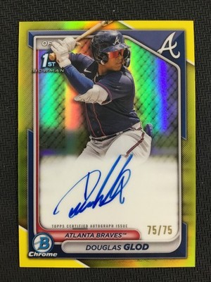 2024 Bowman #CPA-DG Douglas Glod Chrome Prospect Auto Yellow Refractors /75