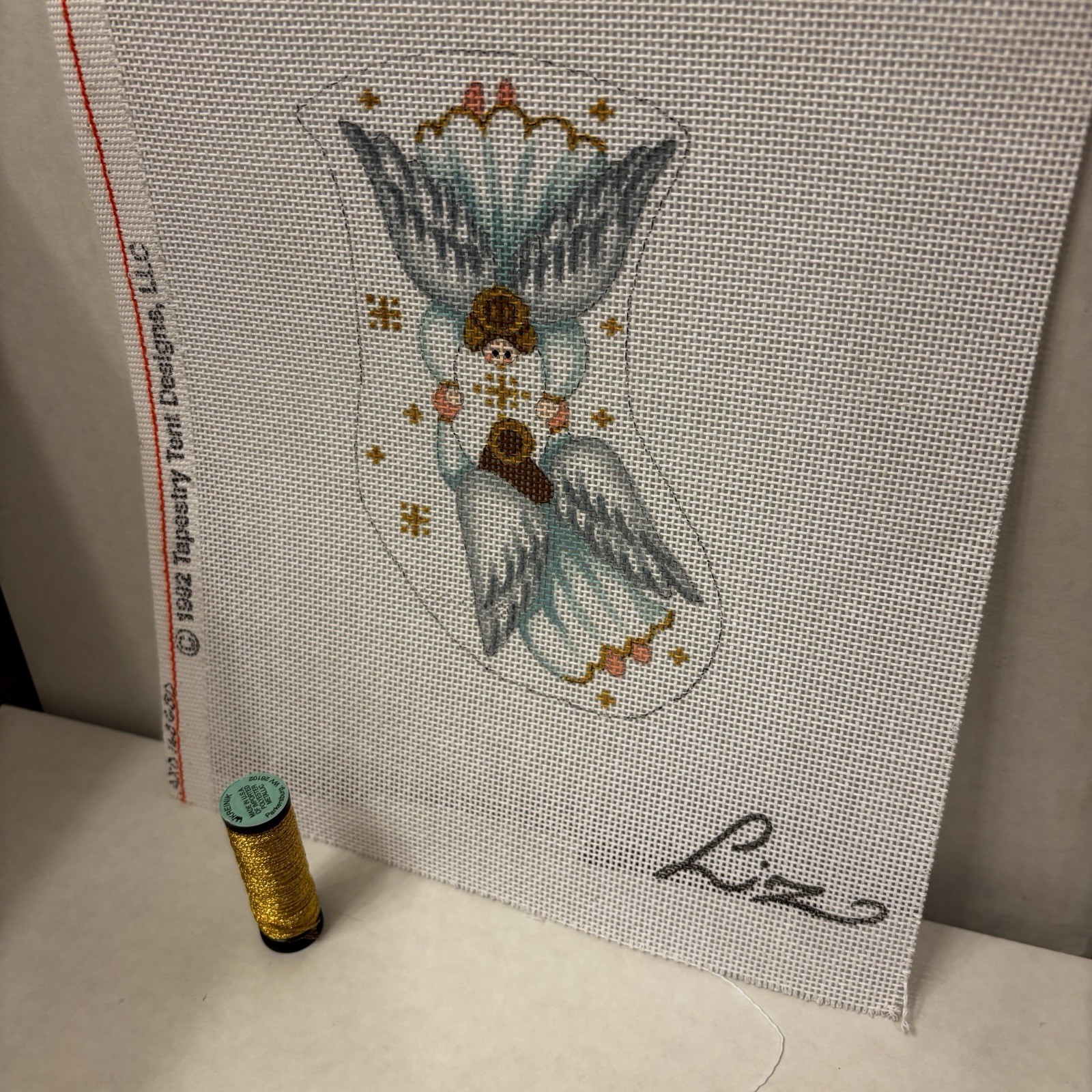 Tapestry Tent Liz needlepoint canvas Christmas Angels Stocking Small 18 ct Mono