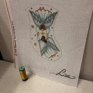 Tapestry Tent Liz needlepoint canvas Christmas Angels Stocking Small 18 ct Mono