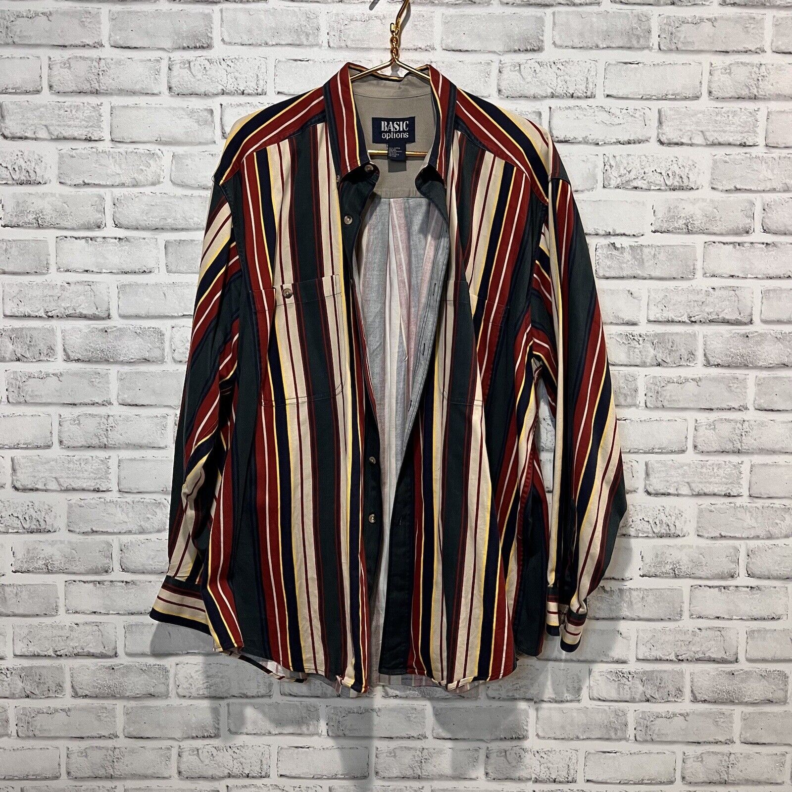 Basic Options Long Sleeve Button Down Shirt XL Vi… - image 2