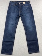 Levis 505 Jeans Mens 36x32 Blue Denim Regular Fit Straight Leg Stretch