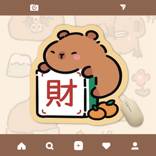 Irregular Mouse Pad Cartoon Capybara Mousepad Computer Desk Mats For Office Home - Afbeelding 13 van 24