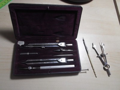 VINTAGE BOXED GEOMETRY SET PLUS EXTRAS - STIFT, FEDER, PRÄZISIONSZEICHNUNG.