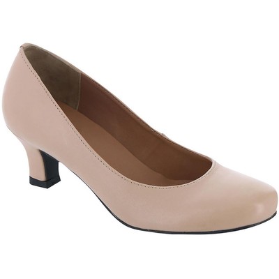 Array Womens Flatter Beige Leather Kitten Heels Shoes 6 Medium (B,M) BHFO 7123