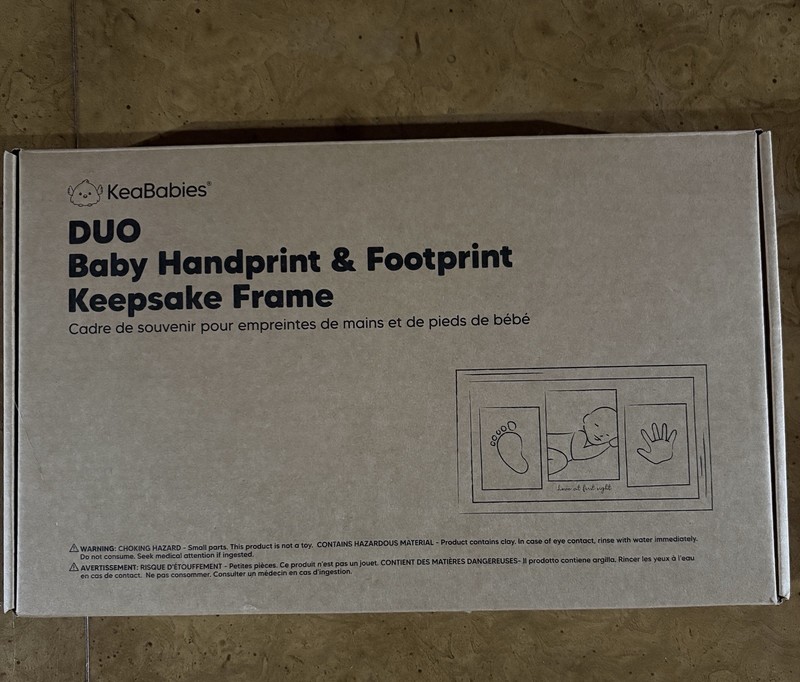 KeaBabies Wood Frame Baby's Print Frame Photo/Hand/Foot 13x7.9 New Alpine White
