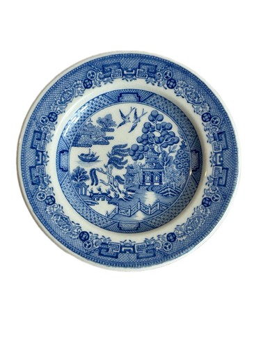 Spode Butter Pat Blue Room Collection Willow Georgian Asian Mini Plate Vintage