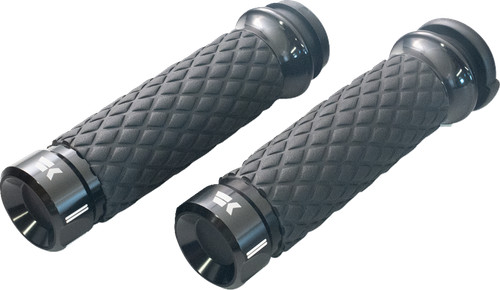 KHROME WERKS - Klassic Grips Custom Contour Diamond Black | 500300